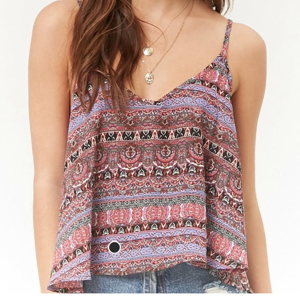 NWT - Ornate Chiffon Strappy Swing Cami